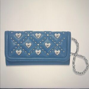 Brighton Blue Heart Studded Clutch